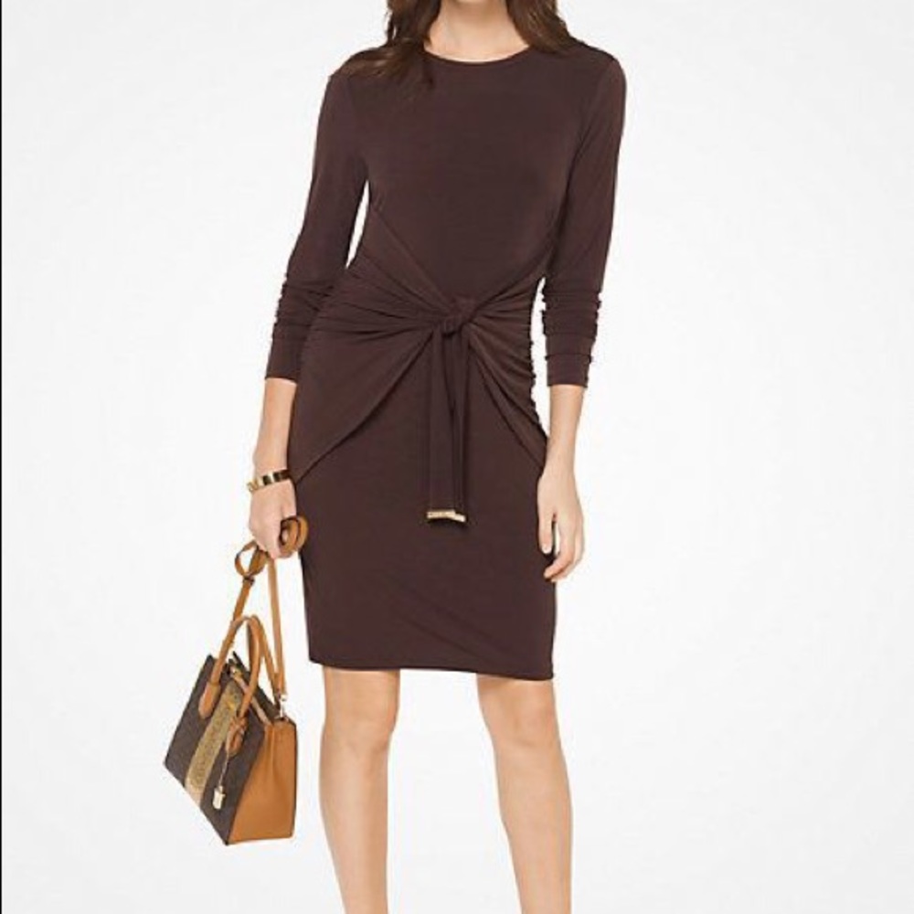 Michael Kors Black Tie Waist Bodycon Dress